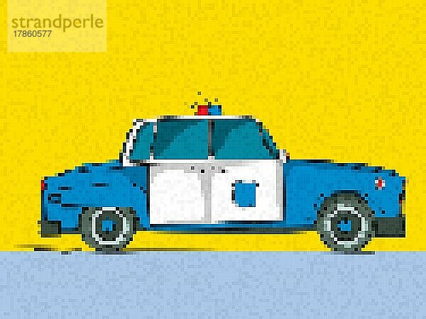 Pixel Art Polizeiwagen  Vektor-Illustration