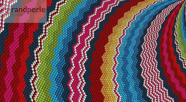 Hintergrund eines mexikanischen Teppichs. Serape-Streifen in verschiedenen Farben