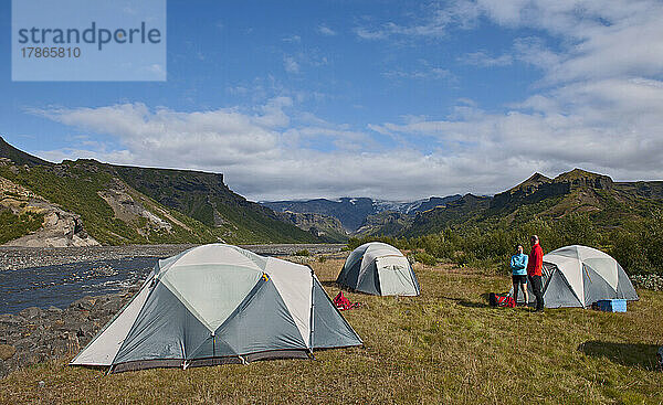 Camping im Thorsmork-Tal in Island