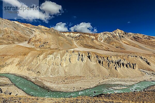 Himalaya-Landschaft im Himalaya entlang der Straße Manali-Leh. Himachal Pradesh  Indien  Asien