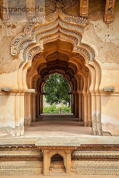 Lotus Mahal Details. Königliches Zentrum. Hampi  Karnataka  Indien  Asien