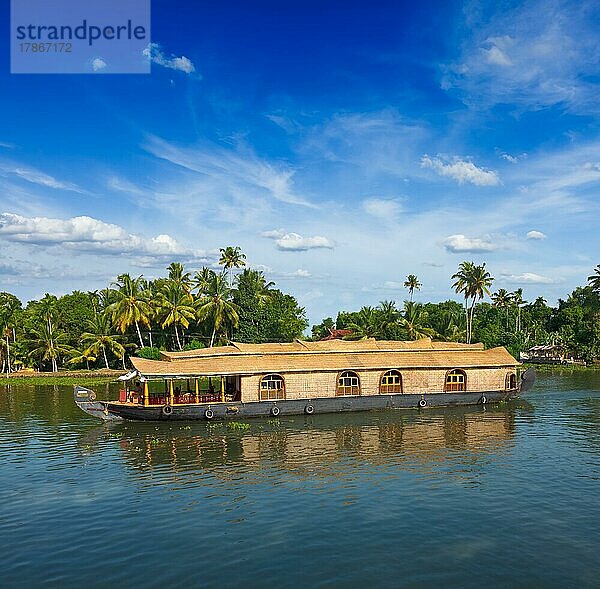 Hausboot auf den Backwaters von Kerala. Kerala  Indien  Asien