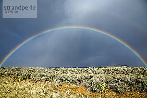 Vereinigte Staaten  Colorado  Durango  Regenbogen über dem Feld