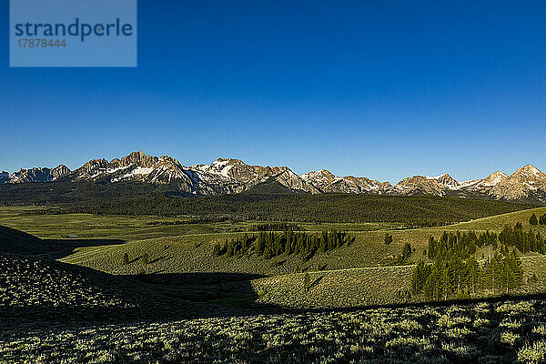 Vereinigte Staaten  Idaho  Stanley  Felsklippen der Sawtooth Mountains