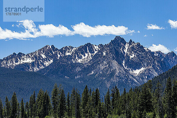 Vereinigte Staaten  Idaho  Stanley  Felsklippen der Sawtooth Mountains