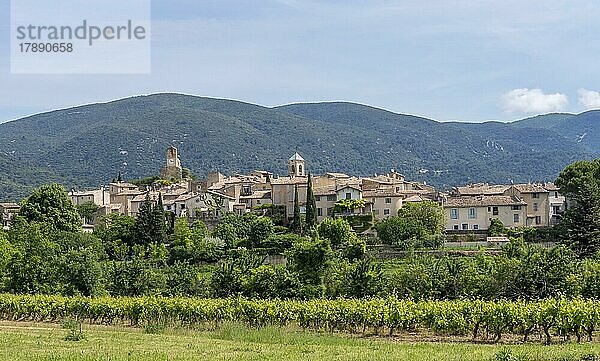 Blick auf das Dorf Lourmarin  Vaucluse  Provence  Provence-Alpes-Cote dAzur  Frankreich  Europa