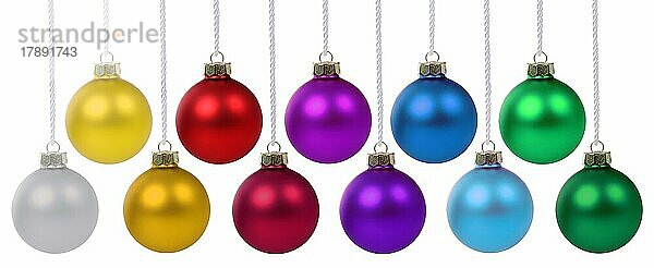 Weihnachten Weihnachtskugeln Weihnachts Kugeln Farben Dekoration hängen Freisteller freigestellt isoliert Deko