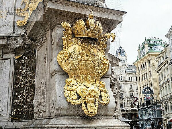 Detail der Pestsäule  Graben  Wien  Österreich  Europa