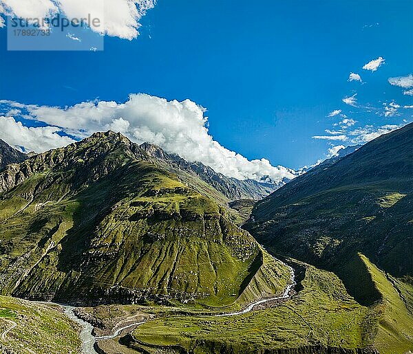 Himalaya-Tal im Himalaya. Lahaul-Tal  Himachal Pradesh  Indien  Asien