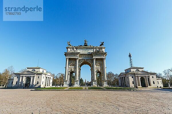 Arco Della Pace Milano Friedensbogen Triumphbogen Tor Reise reisen Stadt in Mailand  Italien  Europa