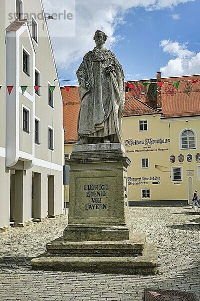 Denkmal von Ludwig I. König von Bayern  Kelheim  Niederbayern  Bayern  Deutschland  Europa