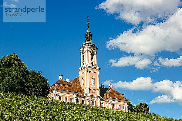 Zisterzienser Kloster am Bodensee barocke Wallfahrtskirche Kirche in Birnau  Deutschland  Europa