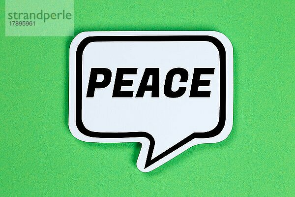 Peace Frieden in Sprechblase Kommunikation Konzept reden in Stuttgart  Deutschland  Europa