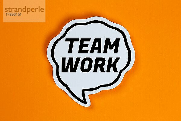 Teamwork Team in Sprechblase Kommunikation Konzept reden in Stuttgart  Deutschland  Europa