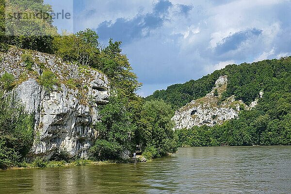 Naturschutzgebiet Weltenburger Enge am Fluss Donau  Niederbayern  Bayern  Deutschland  Europa