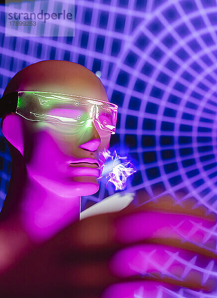 Digital generiertes Bild eines Roboters mit futuristischer Brille