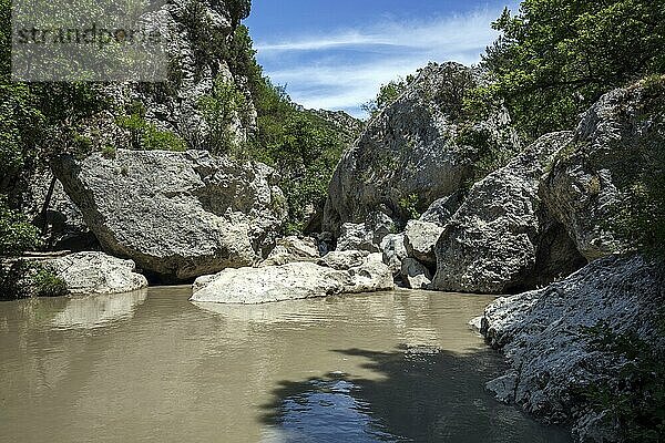 Fluss L Estoublaisse  Schlucht von Trevans  Gorges de Trévans  Nähe von Estoublon  Alpes-de-Haute-Provence  Provence  Frankreich  Europa