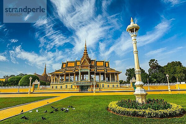 Phnom Penh Touristenattraktion und berühmtes Wahrzeichen  Königspalastkomplex  Kambodscha  Asien