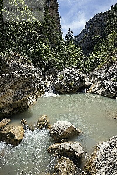 Fluss L Estoublaisse  Schlucht von Trevans  Gorges de Trévans  Nähe von Estoublon  Alpes-de-Haute-Provence  Provence  Frankreich  Europa