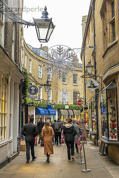 Weihnachtseinkäufe  Rose Crescent  Cambridge  Cambridgeshire  England  Vereinigtes Königreich  Europa