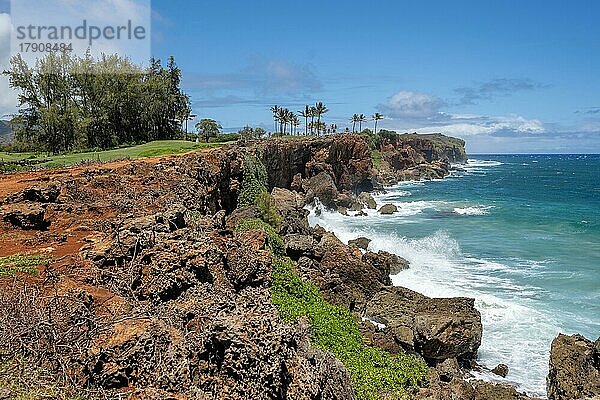 Makawehi Lithified Cliffs  Maha'ulepu Heritage Trail  Kauai  Hawaii  USA  Nordamerika