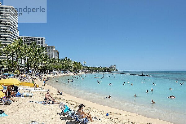 Waikiki Beach  Honolulu  Oahu  Hawaii  USA  Nordamerika
