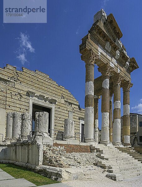 Kapitolinischer Tempel 73v. Chr. durch Vespasian errichtet  Brescia  Provinz Brescia  Italien  Europa