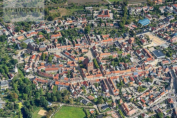 Luftbild von der Hansestadt Osterburg  Sachsen-Anhalt  Deutschland  Europa