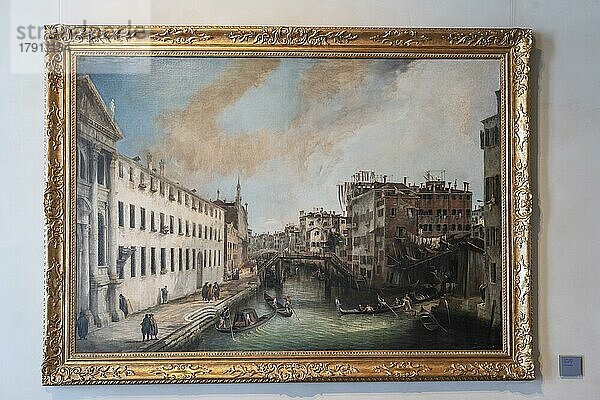 Gemälde von Giovanni Antonio Canal  genannt Canaletto  Il Rio dei Mandicanti  Ca? Rezzonico  Palast  Museo del Settecento Veneziano Museum des venezianischen 18. Jahrhunderts  Venedig  Venetien  Italien  Europa