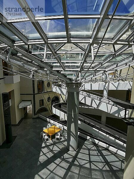 Clermont-Ferrand. Das Atrium des Museums Roger Quillot  entworfen von den Architekten Claude Gaillard und Adrien Fainsilber. Departement Puy de Dome. Auvergne Rhône-Alpes. Frankreich