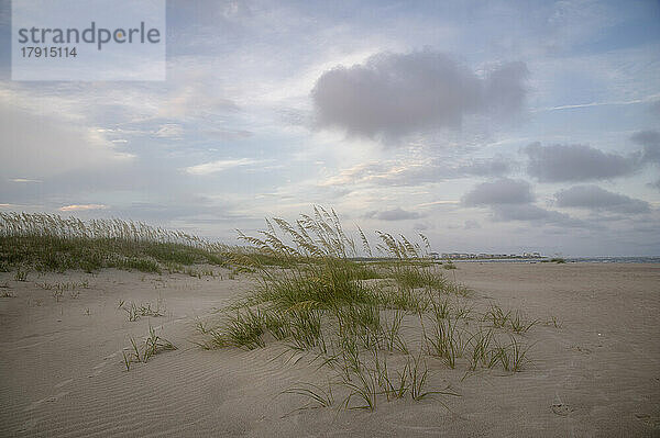 Sanddünen bei Sonnenuntergang  Holden Beach  North Carolina  Vereinigte Staaten von Amerika  Nordamerika
