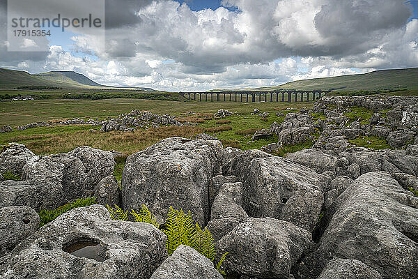 Ribblehead Viaduct im Yorkshire Dales National Park  North Yorkshire  England  Vereinigtes Königreich  Europa