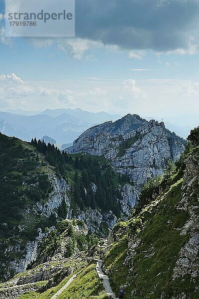 Blick vom Wendelstein in die Umgebung  August  Bayern  Deutschland  Europa