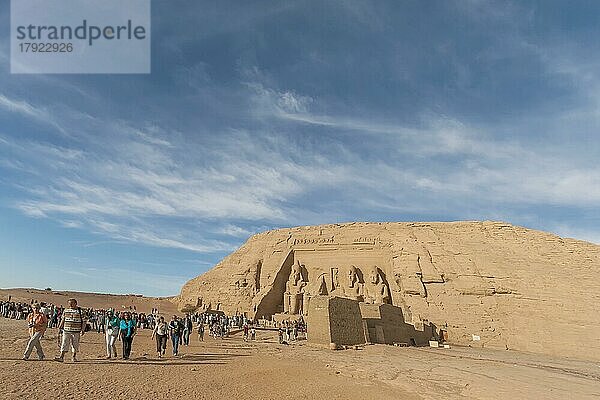 Der große Tempel von Ramses II. Felsentempel  Abu Simbel  Ägypten  Afrika