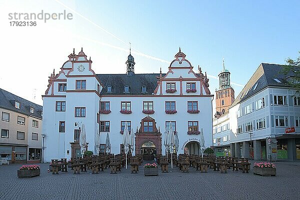 Altes Rathaus am Marktplatz  historisch  alte  Darmstadt  Bergstraße  Hessen  Deutschland  Europa
