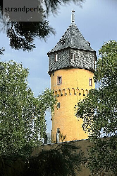 Gotischer Wartturm Sachsenhäuser Warte  Sachsenhausen  Main  Frankfurt  Hessen  Deutschland  Europa