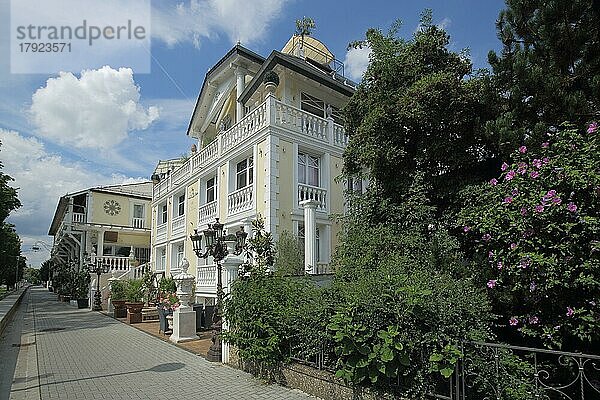 Villa Rhenus und Altrhein Rheinischer Hof am Altrhein  Ginsheim  Hessen  Deutschland  Europa