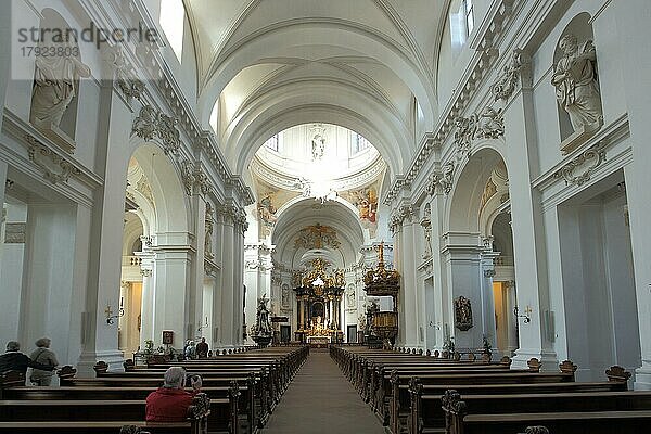 Innenansicht vom barocken Dom St. Salvator  Fulda  Hessen  Deutschland  Europa