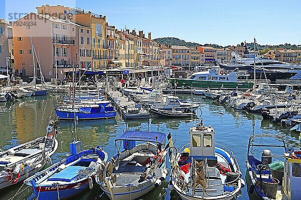 Hafen von Saint Tropez  Var  Französische Riviera  Provence-Alpes-Cote d'Azur  Frankreich  Europa