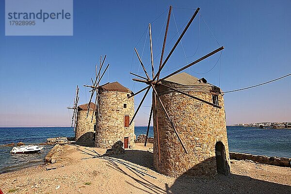 Witwenmühlen in Chios Chora. Chios Insel Chios  Griechenland  Europa