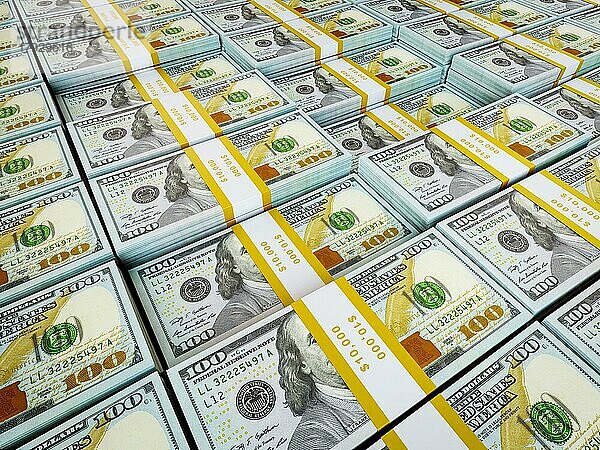 Finanzen Reichtum Geld-Konzept  Hintergrund von Reihen von US-Dollar-Bündel neue Ausgabe 2013