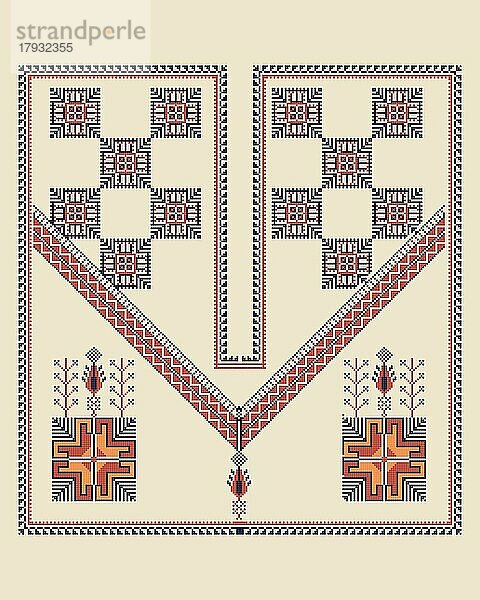 Vektor-Muster-Design mit palästinensischen traditionellen Stickerei Motiv