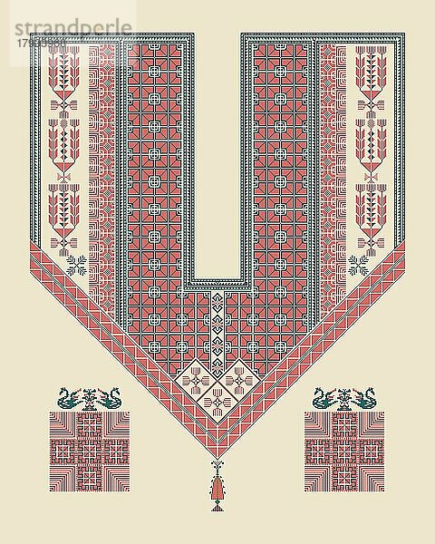 Vektor-Muster-Design mit palästinensischen traditionellen Stickerei Motiv