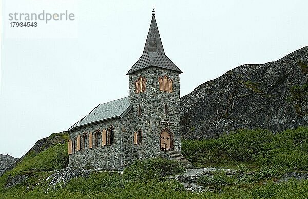 König Oskar-II. - Kapelle bei Kirkenes nahe der russischen Grenze  Nordnorwegen  Norwegen  Skandinavien  Europa