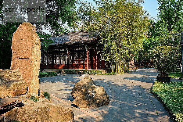 Wangjiang-Pavillon im grünen Wangjianglou-Park. Chengdu  Sichuan  China  Asien