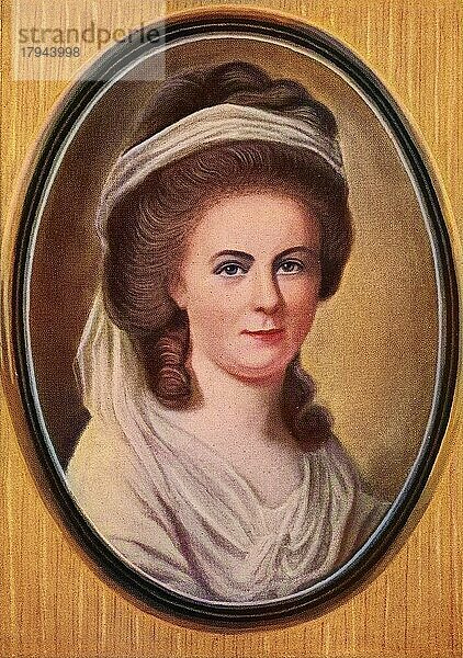 Charlotte Buff  1753 bis 1828  war eine jugendliche Bekannte des Dichters Goethe  der sich in sie verliebte  Historisch  digitale Reproduktion einer Originalvorlage aus dem 19. Jahrhundert  Originaldatum nicht bekannt