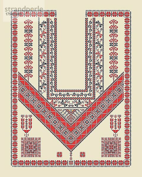 Vektor-Muster-Design mit palästinensischen traditionellen Stickerei Motiv