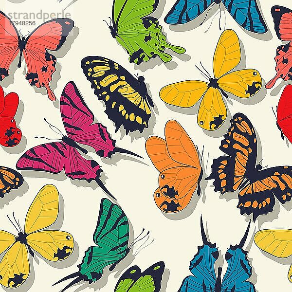 Schmetterlinge Vektor nahtlose Muster Design