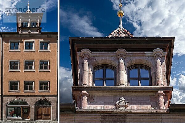 Historisches Wohnhaus mit Dachgaube  totalsaniert durch die Altstadtfreunde  Winklerstr. 13  Nürnberg  Mittelfranken  Bayern  Deutschland  Europa