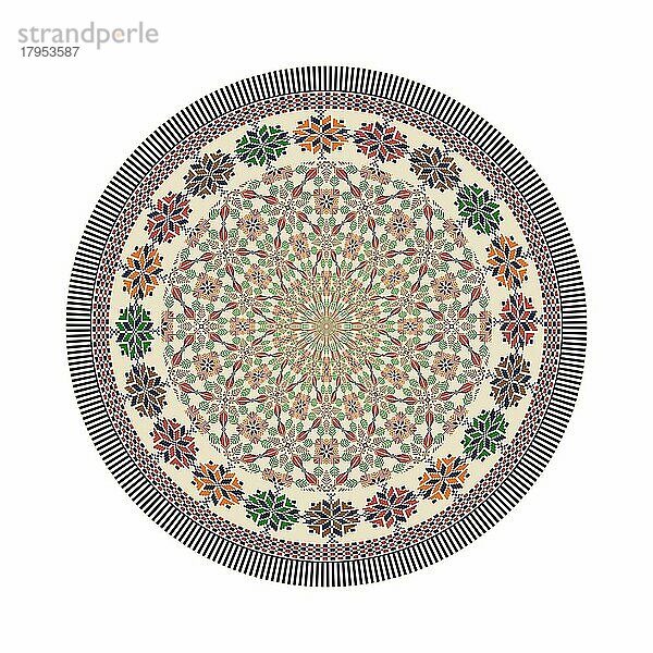 Kreisförmiges Muster im traditionellen palästinensischen Stil  Vektor-Design-Element